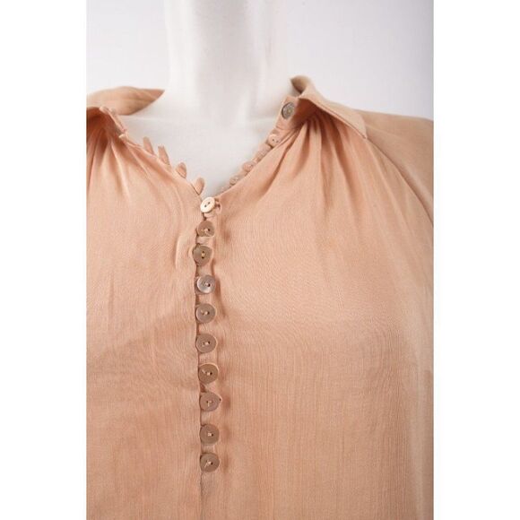Massimo Dutti Womans Blouse Shirt Top Size S Silk Linen Peach 5108/575 NWT - Picture 5 of 6